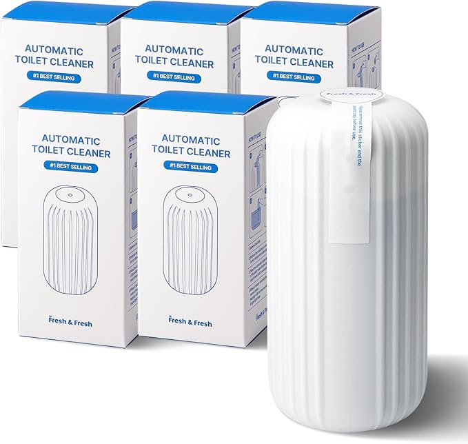 Fresh & Fresh Automatic Toilet Bowl Cleaners - 5 Bottles(UPTO 2500 FLUSHES/Bottle), Commercial and Residential Cleaner 3-4 MONTH Lasting Toilet Bowl Cleaner Bottle