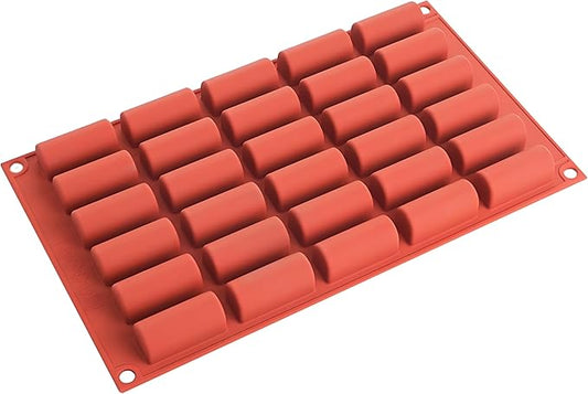 Silicone Mini Log Mold, 24 Cavity Baking Tray, Red