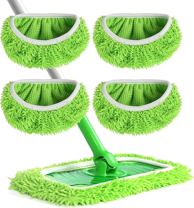Reusable Microfiber Mop Pads for Swiffer Sweeper - Wet & Dry Cleaning Cloths - Mop Head Replacement Washable Refills for Household Floors