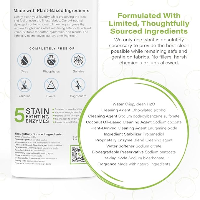 Heritage Park Luxury Laundry Detergent | Dermatologist Tested Plant based Natural & Enzyme Laundry Detergent | Sensitive Skin Friendly - Spring Magnolia (64 fl oz Refill)