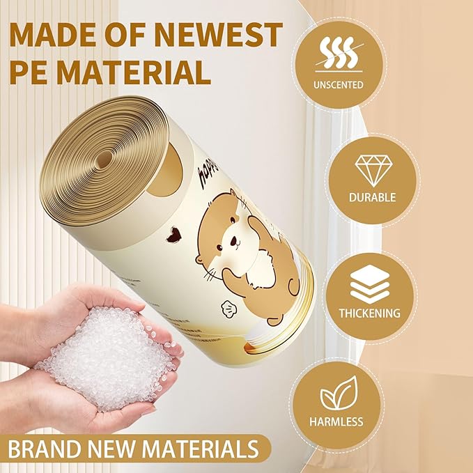 VOK 4 Gallon Trash Bags with Otters Printed, Drawstring Small Garbage Bags, Tear-Resistant & Odor-Control Bathroom/Kitchen Trash Can Liners, Bathroom Trash Bags with Secure Tie, 55 Counts