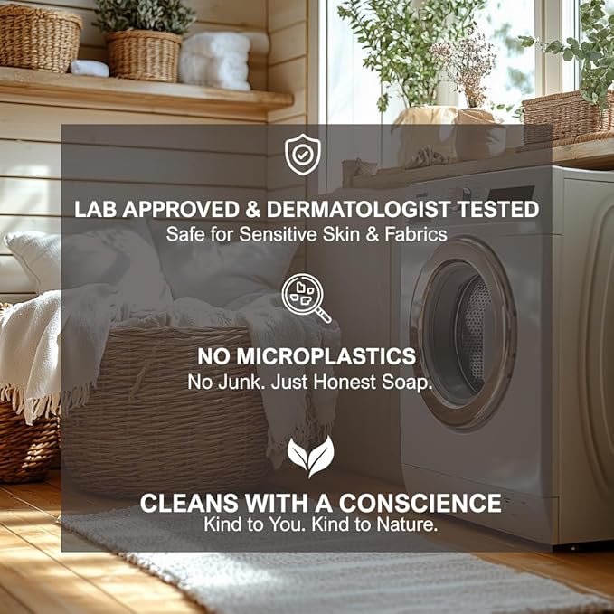 Lavender Laundry Detergent Booster Powder – Concentrated Ground Bar Soap | Mix With Borax & Washing Soda for Deep Clean of 54 Loads | Unscented Result, Stain-Fighting, Natural, Eco-Friendly