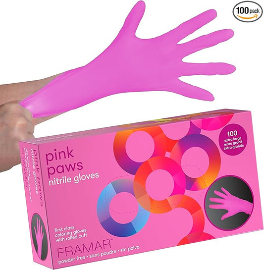 FRAMAR Pink Gloves Disposable Latex Free XL – Pink Nitrile Gloves xl, Nitrile Disposable Glove, Powder Free, For Hair Dye, Salon, Cleaning, Tattoo, Food Prep, Extra Durable – 100 Pack