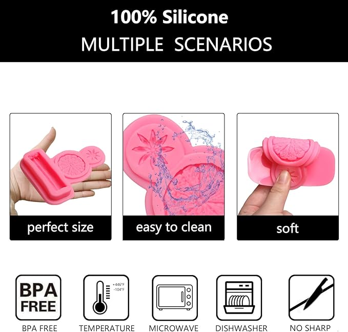 Lemon Slices Cupcake Chocolate Molds, Star Anise Cinnamon Fondant Mold, Fruit Lemon Silicone Baking Molds for Cake Decoration Candy Sugar Craft Gum Paste Clay Resin