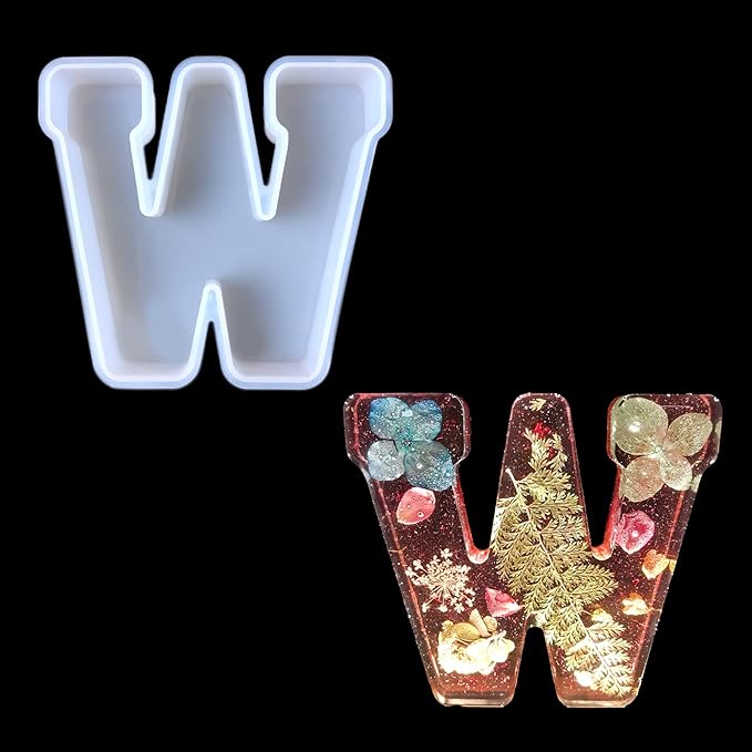 ESEDAGE 6 inch 26 Pack English Alphabet Silicone Letter Mold - Capital & Large Letter Resin Casting Mold