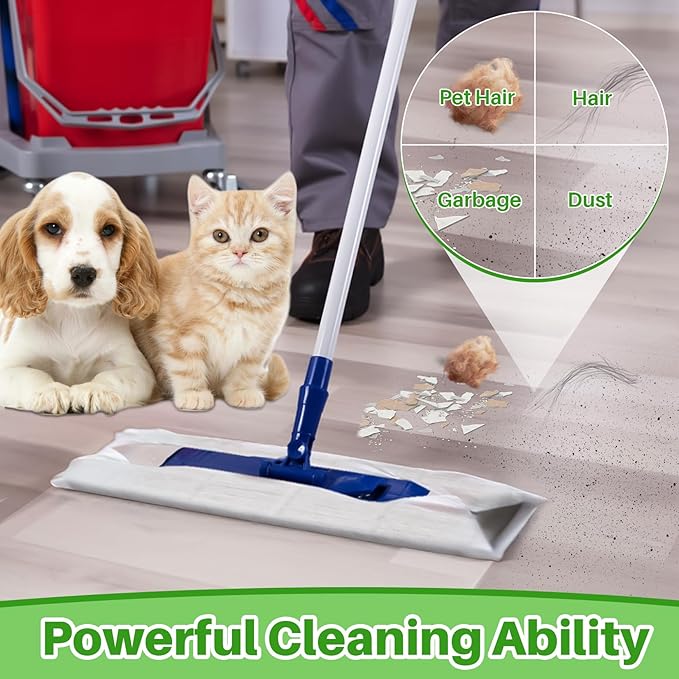 MAQIHAN Dry Mop Pads - 32PCS Dry Sweeping Cloths Unscented All Purpose Disposable Dry Mop Refills Floor Cleaner for Hardwood Floor Dust Mopping and Cleaning