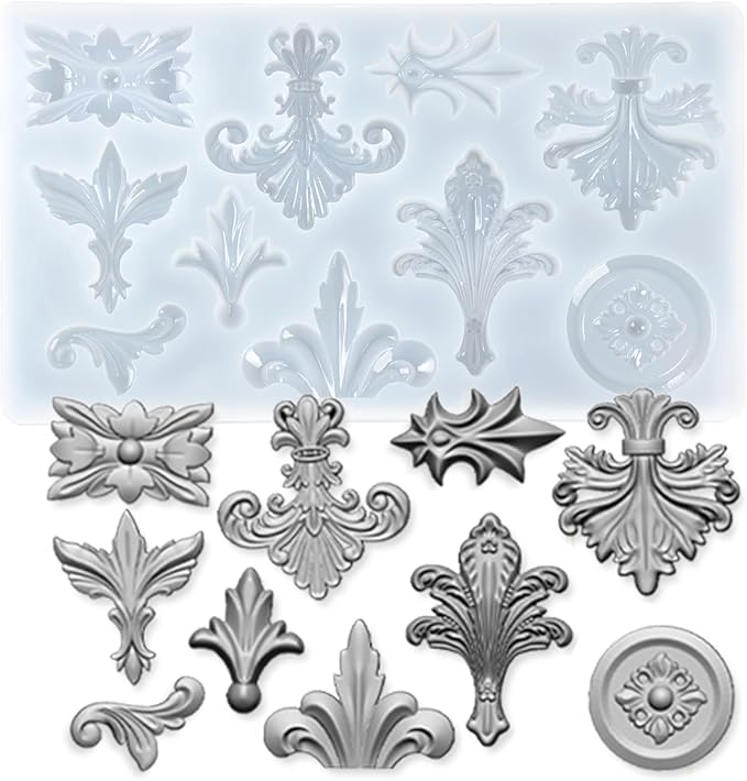 Baroque Medallion Mold for Polyclay Air Dry Clay Plaster