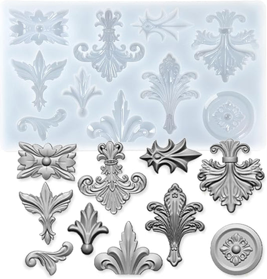 Baroque Medallion Mold for Polyclay Air Dry Clay Plaster