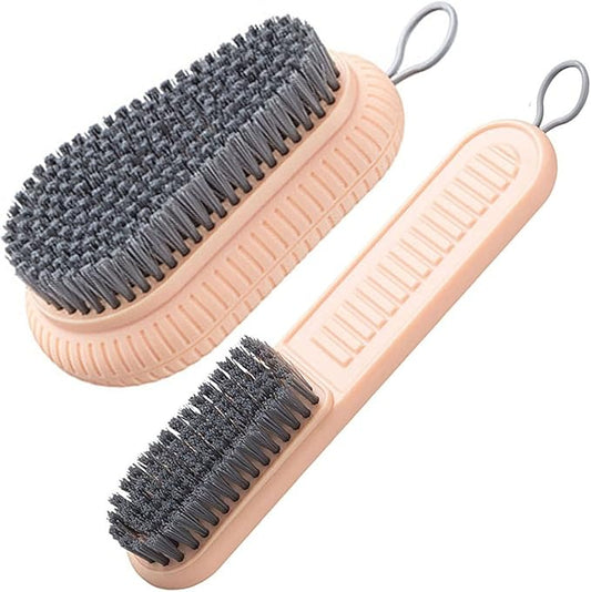 Cleaning Brush Soft Bristle Brush Laundry Scrub Brush Clothes Underwear Shoes Scrubbing Brush, Easy to Grip Household Cleaning Brushes Tool for Countertops Bathtubs (Pink)