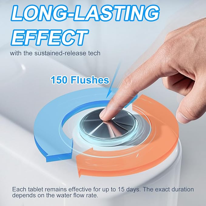 KIISIISO Toilet Bowl Cleaner Tablets 100 PACK, Automatic Bleach Toilet Tank Cleaners, Bathroom Long-Lasting Freshness, Slow-Releasing Powerful Deodorizing & Descaling