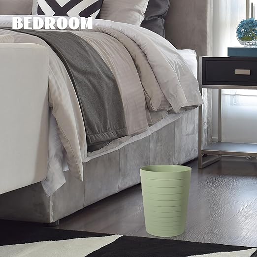 UUJOLY Small Bathroom Trash Can Wastebasket, Plastic Garbage Bin Container Basket for Bathrooms, Laundry Room, Kitchens, Offices, Kids Rooms, Dorms, Mint Green, 1.8 Gallon