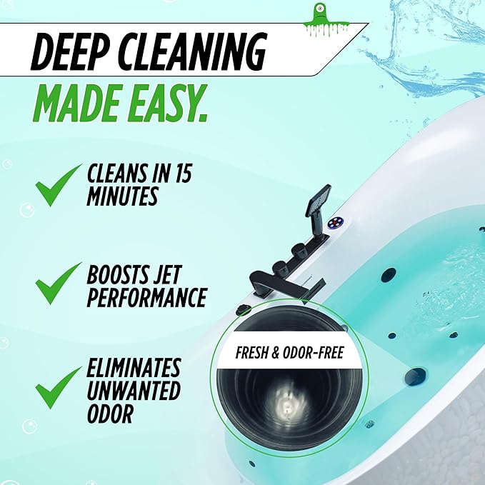 Oh Yuk Jetted Tub Cleaner for Jet Tubs, Bathtubs, Whirlpools, The Most Effective Jetted Tub Cleaner, Septic Safe, 32 Cleanings per Bottle - 1 Gallon