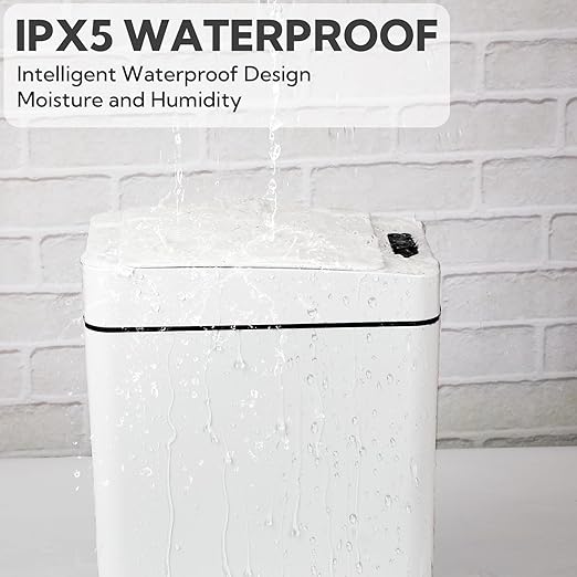 2 Pack Automatic Trash Can Touchless with Lid – 2.5Gallon Slim Bathroom Trash can，Ideal for Kitchen, Bedroom, Living Room & Office (White)
