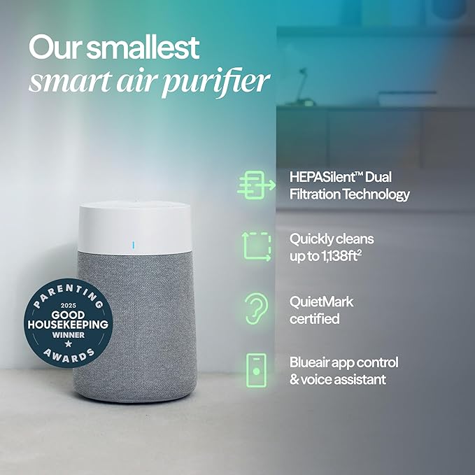 BLUEAIR Air Purifier for Small Room, Bedroom, Home, Cleans 926 sqft in one hour, HEPASilent Air Cleaner for Pets, Allergens, Virus, Dust, Mold, Smoke - Blue Pure 511i Max