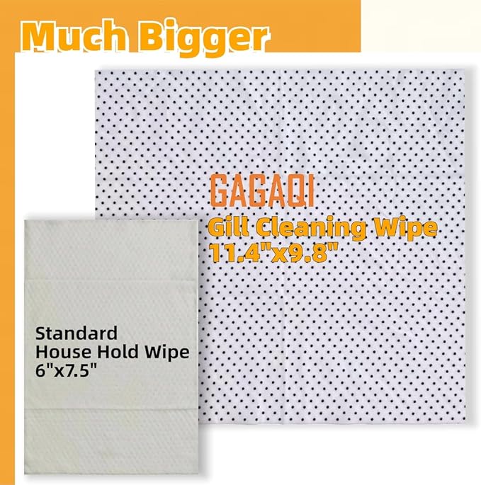 BBQ Dual Action Grill Tough Wipes,Grate and BBQ Disposable Wipes,Cleans and Absorbs Grease and Grime,Oil,Fat, and Dirt on Your Grill,Tools,Patio,Food-Safe,10 PCS Pack Giant Strength Wipes