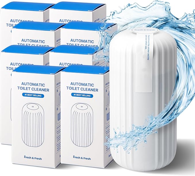 Fresh & Fresh Automatic Toilet Bowl Cleaners - 8 Bottles(UPTO 2500 FLUSHES/Bottle), Commercial and Residential Cleaner 3-4 MONTH Lasting Toilet Bowl Cleaner Bottle
