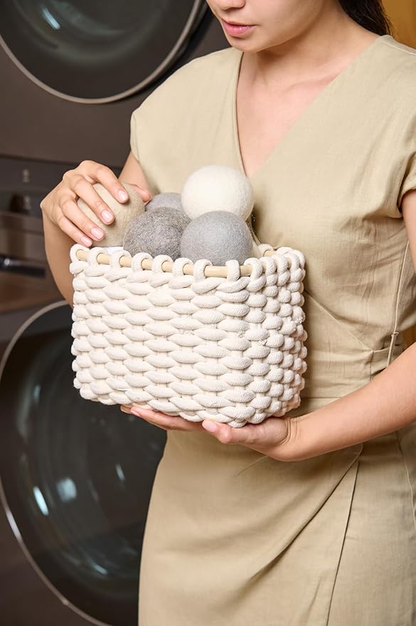 Madison Home Wool Dryer Balls, 6-Pack XL Laundry Dryer Balls, Reusable Natural Fabric Softener, Reduces Wrinkles and Drying Time