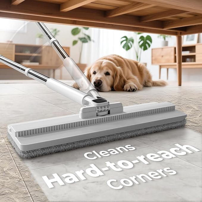 Mop and Bucket Set, Flat Microfiber Mops for Floor Cleaning, Wall Cleaner Mop and Bucket System with Wringer, Wet and Dry Use