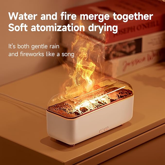 Colorful Flame Essential Oil Diffuser, Mist Humidifier, Aroma Diffuser with Timing Auto-Off 300ml (Black