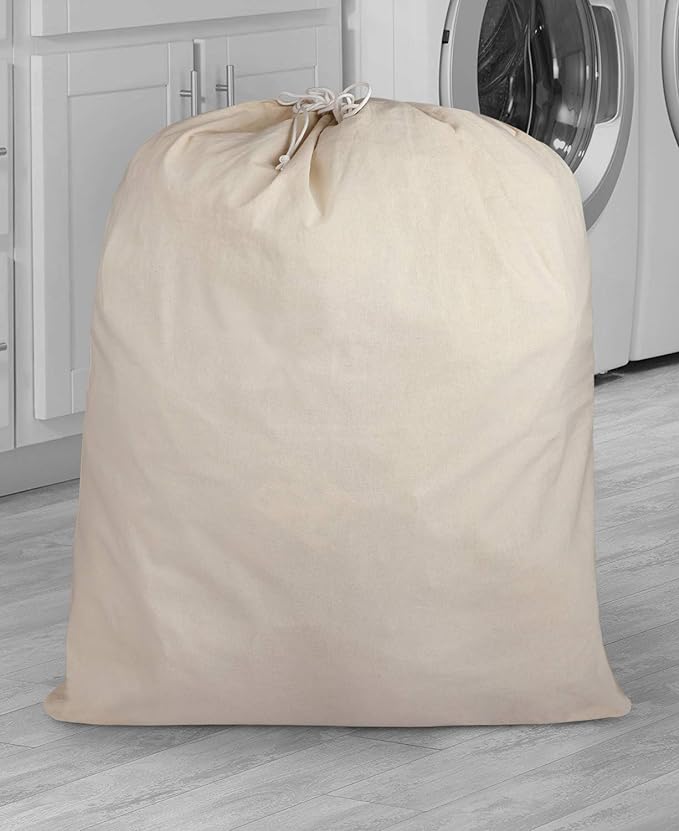 Urban Villa Laundry Bags 2 Pack Canvas Dirty Clothes Travel Laundry Bag|Machine Washable|Reusable College Hostel Liner Bag for Garments with Drawstring Closure - Size 28 x 36 Inches