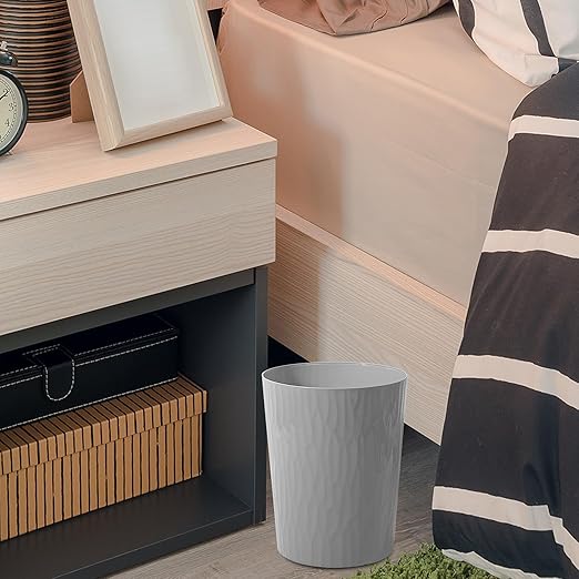 UUJOLY Small Trash Can Wastebasket Garbage Can Container Bins for Bathrooms,Bedroom Room, Kitchens, Offices, Kids Rooms, Dorms, 3 Pack, Grey