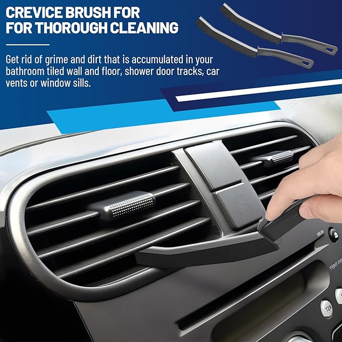 3Pcs Crevice Cleaning Brush Tool Grout Brush Cleaning Supplies, Home Essentials Bathroom Multifunctional Gap Scrub Hard Bristle Brushes for Household Use (3PCS-Black)