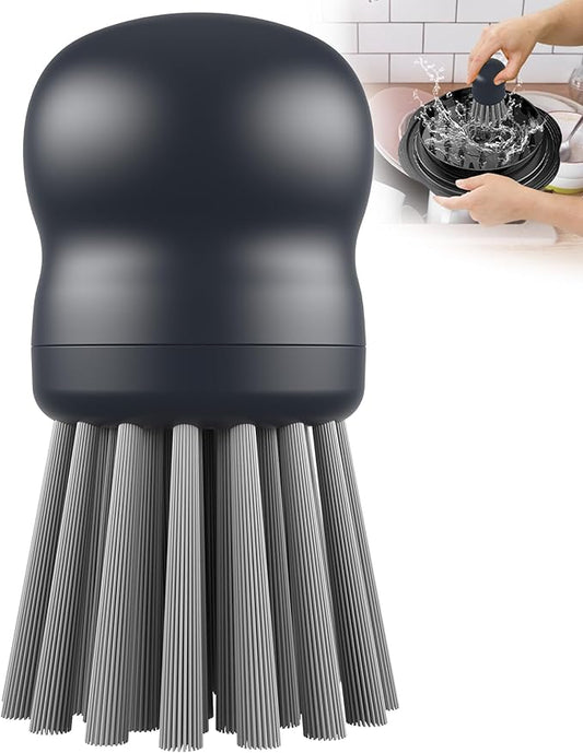 Mini Dish Brush for Cleaning Chicken Shredder, Palm Brush Dish Scrubber with Ergonomic Grip, Kitchen Brush for Washing Dishes, Pans, Pots, Sink, 1 Pack(Gray)