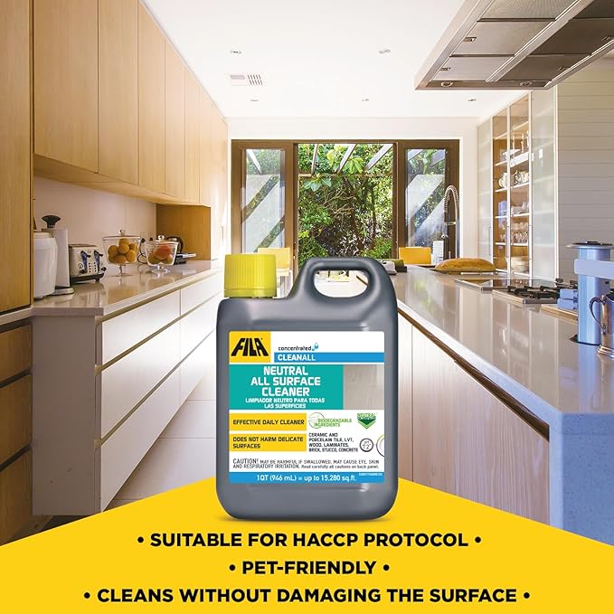 FILA Surface Care Solutions, CLEANALL, Neutral All Purpose Cleaner, Highly Concentrated - Up to 40 Washes, 1 QT
