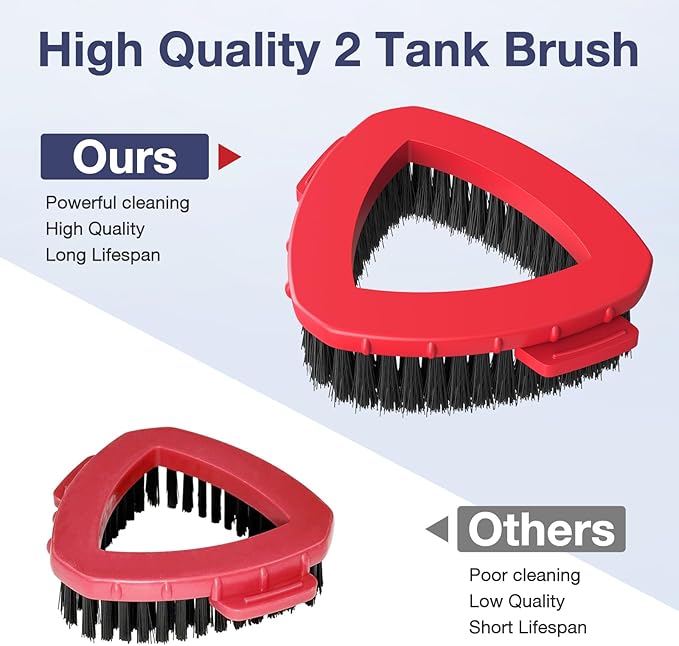 2 Pack 2-Tank Spin Mop Scrub Brush Head Replacement for O Ceda RinseClean 2-Tank System(Blue), Hard Bristle Scrubber Brush for Floor Cleaning Accessories (Not Fit for EasyWring 1-Tank)