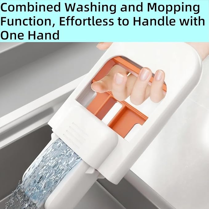 Mini Foldable Desktop Mop, Sponge Wet & Dry Mop, Portable Lazy Self-Squeeze, No Hand Wash for Bathroom, Kitchen, Desktop, Glass, Living Room, Car (2-Pack+6 Pads+3 Hooks)