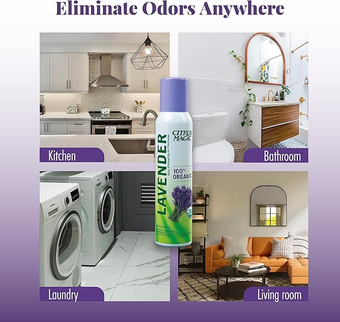 Citrus Magic Organic Natural Odor Eliminating Air Freshener Spray, Lavender Eucalyptus, 3-Ounce, Pack of 3