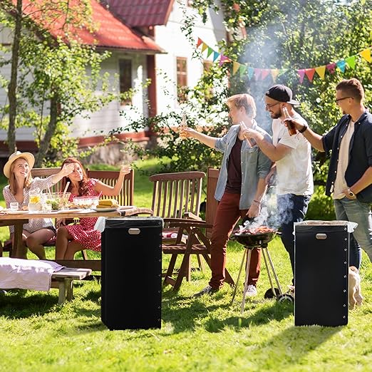 Nosiny 30 Pcs 50 Gallon Disposable and Reusable Corrugated Cardboard Trash Cans for Events, Recycling Bins Bulk with Trash Bags,Cardboard Garbage Boxes for Parties,18" x 18" x 36" (Black)