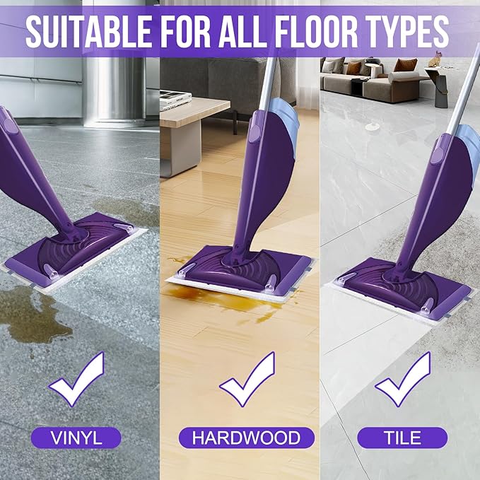 Mopping Pad Refill Compatible with Wet Jet Mop, Disposable Multi Surface Wetjet Hardwood Floor Cleaner Spray Mop Pads Refills, Thickness & Absorbent (20)