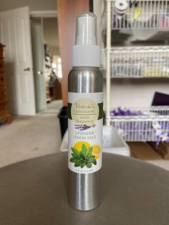 Victoria's Lavender Room Spray - All-Natural Air Freshener, Made in the USA, Essential Oil Concentrated, Bathroom Odor Eliminator, Luxury Room Spray, 2-Pk Lavender Lemon Sage, 4 oz