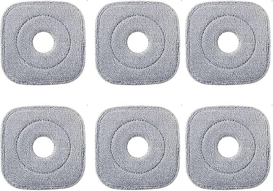 6 Pack 9 Inch Square Microfiber Mop Pad Refill Compatible with True & Tidy SPIN-800 TrueClean Mop M16 Spin Mop and Most Square Spin Mop & Bucket