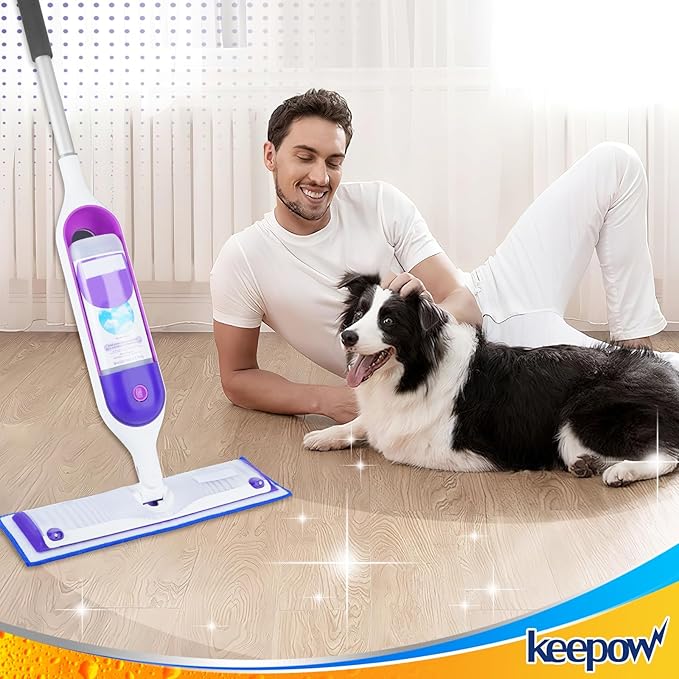 Reusable Mop Pads for Swiffer PowerMop, 5 Pack Microfiber Mop Pad Refills with Scrubber Strips for 13''-15'' Spray Mop, Washable Mop Pads Use for Most Floor Types, Mop Pads Replacement for Dry Wet Mop