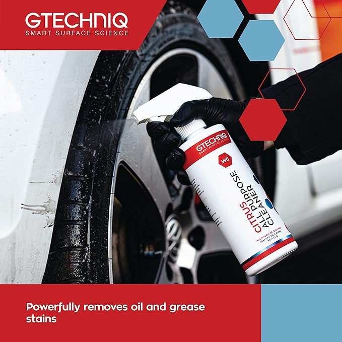 Gtechniq - W5 Citrus All Purpose Cleaner - Removes Oil and Grime with Ease; Does Not Damage Wax or Coatings; Use on Engine Bays or Carpet Stains to Remove Grease (5 Liters)