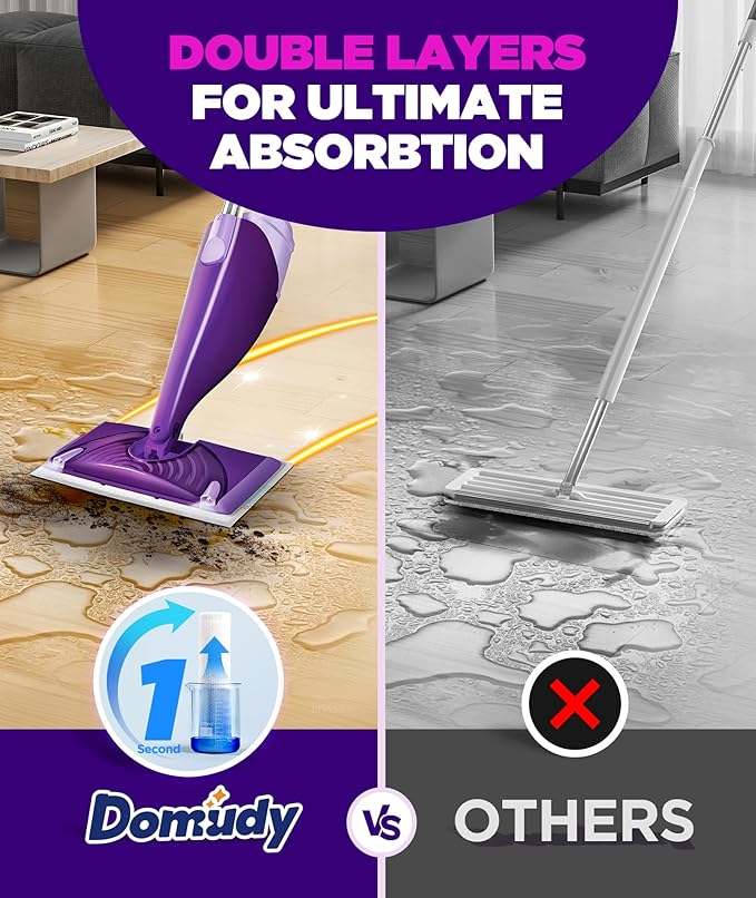 4-Layer Super Absorbent Pad Refills for Swiffer Wet Jet Mop, Heavy Duty & No-Shedding Mopping Pads Refill, Disposable Streak-Free Cleaning for All Sealed Floors, 60 Pack