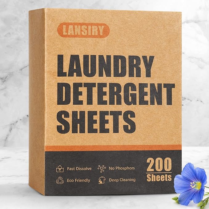Laundry Detergent Sheets - 200 Loads Fresh Linen Scent Washing Strips, Compact Lightweight Liquidless Eco-Friendly Hypoallergenic Portable Soap for Save Space and Travel
