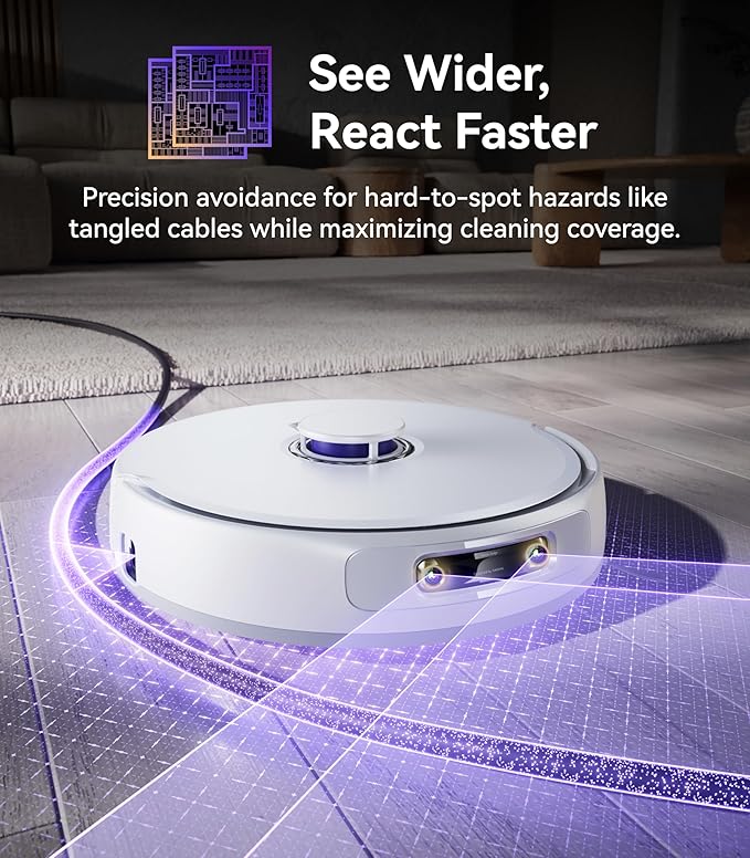 NARWAL Freo Z Ultra Robot Vacuum and Mop Combo, Dual RGB Cameras and Chips, AI Avoidance, 12000Pa Suction, Real-Time Decisions, Adaptive Hot-Water Self Wash & Self Emptying, Pet Hair, Quiet, White