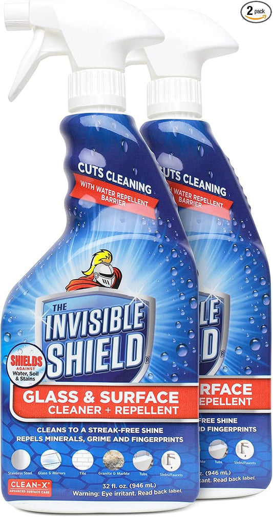 Invisible Shield Glass & Surface Cleaner and Repellent 32 fl. oz. Cleans and Protects against future dirt on multi surfaces by UNELKO- Clean-X (2)