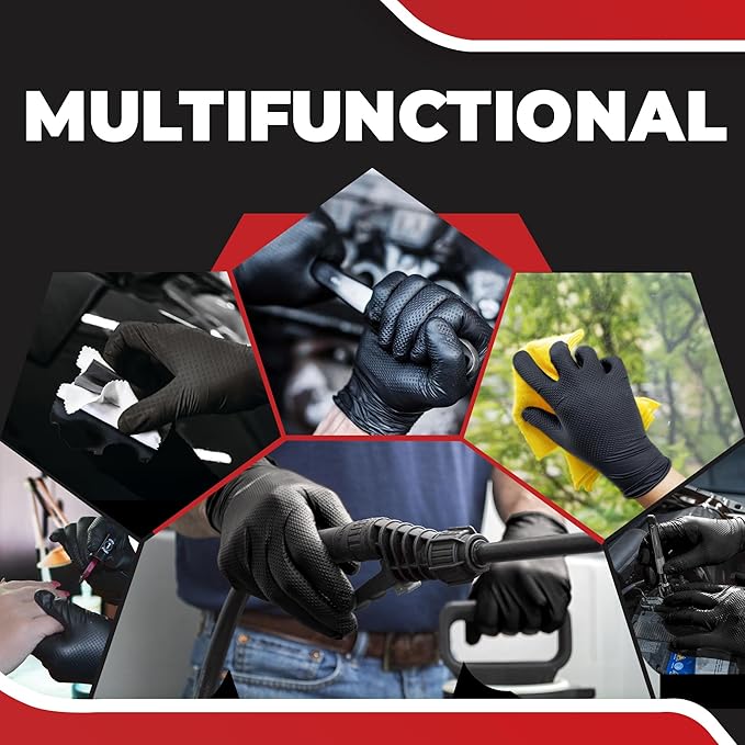 Industrial Nitrile Gloves – Heavy Duty Latex & Powder Free Disposable Gloves with Diamond Texture