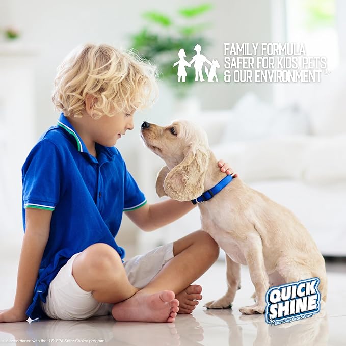 Quick Shine Multi Surface Floor Cleaner & Floor Polish w/Clean Shine Technology 2-27oz Bottles | Use on Hardwood, Laminate, Luxury Vinyl Plank, Tile & Stone | Safer Choice Formulas