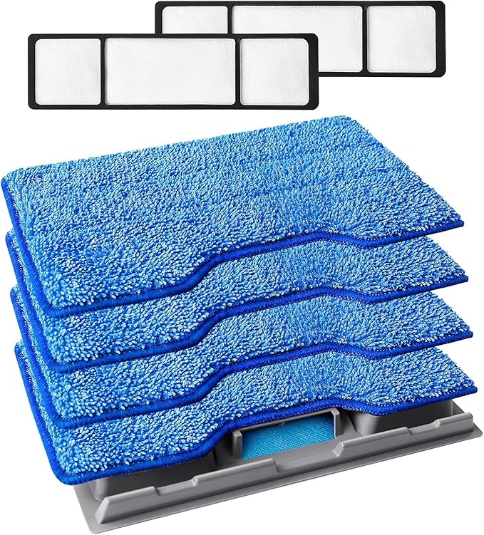 KEEPOW Reusable Mop Pads Refills Compatible with Shark VACMOP VM252 VM200 VC205 VM250 VM190 Cordless Hard Floor Vacuum Mop, Reusable VMP30 Compatible with VACMOP Replacement Pads, 4+2+1 Pack