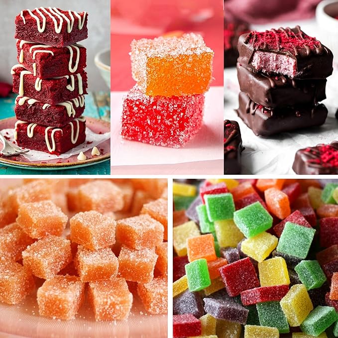 Sidosir Square Hard Candy Mold Silicone, 126-Cavity Mini Gummy Caramel Silicone Molds for Fat Bombs, Chocolate Truffles Mold for Hard Candy, Ice Cube 3Pcs