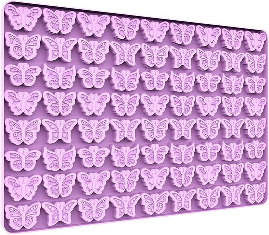 Mini Butterfly Silicone Molds for Chocolate Gummy Candy, Butterfly Mint Molds Ice Cube Molds with Scraper (butterfly)