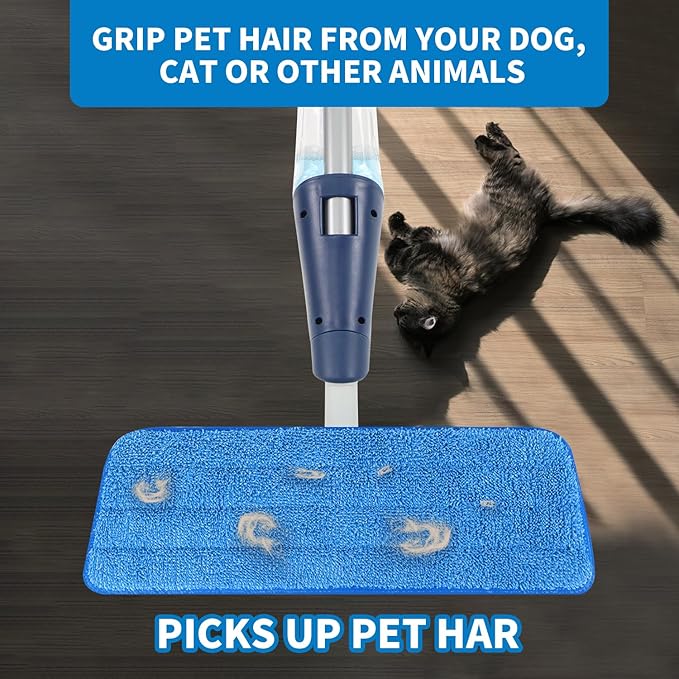 3 Pack Microfiber Reusable Mop Pads for Bona Mop, Wet/Dry Floor Cleaning Refill Mop Pads, Spray Mop Hard Wood Floor Mop Pads Refills, Machine Washable Power Mop Pads Replacement