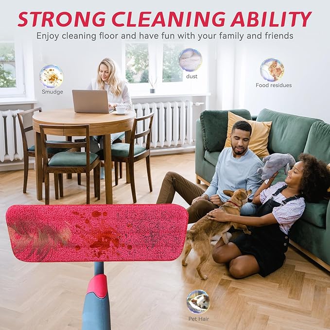 Replacement Microfiber Mop Pad for Rubbermaid Reveal Spray Mop - 8 Pack 16.5" Wet & Dry Floor Cleaning Refills Reusable Fit for Any Microfiber Reveal Flat Mop