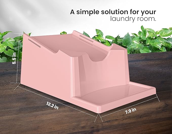 TidyFriend Laundry Detergent Holder Stand Organizer with Drip Tray, 3 Pack Laundry Soap Holder with Non-Slip Rubber Feet for Washing Space Organization, Angled Downward Slope for Easy Pouring (Rose)