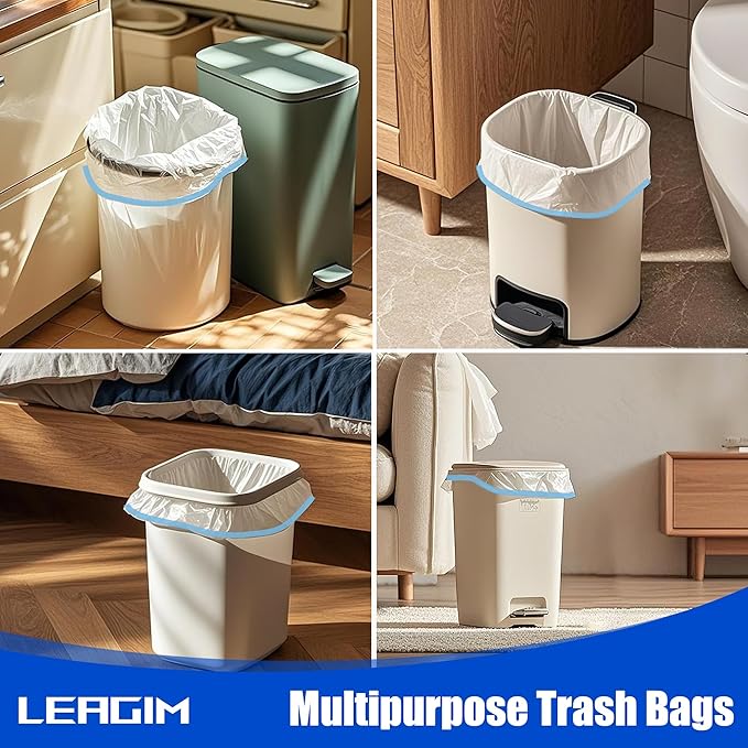 Small Trash Bags 1 Gallon, 360 Count -1.2 Mil Drawstring Mini Garbage Bags, White Plastic Trash Can Liners for Bathroom Accessories, 4 Liter, Bedroom, Dorm Room Essentials, Office